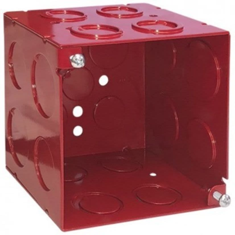 GARVIN® 52181-RED 4SQ 3-1/2 INCH DEEP 1/2 AND 3/4 INCH KO'S RED